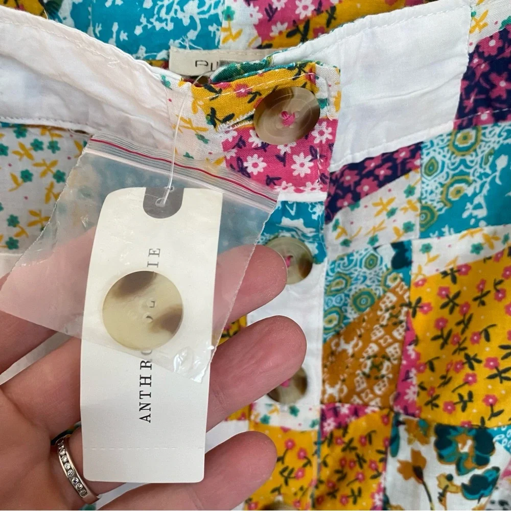 Pilcro Anthropologie Patchwork Cami Tank Top XS Boho Quilted Cottagecore Hippie - Picture 8 of 14